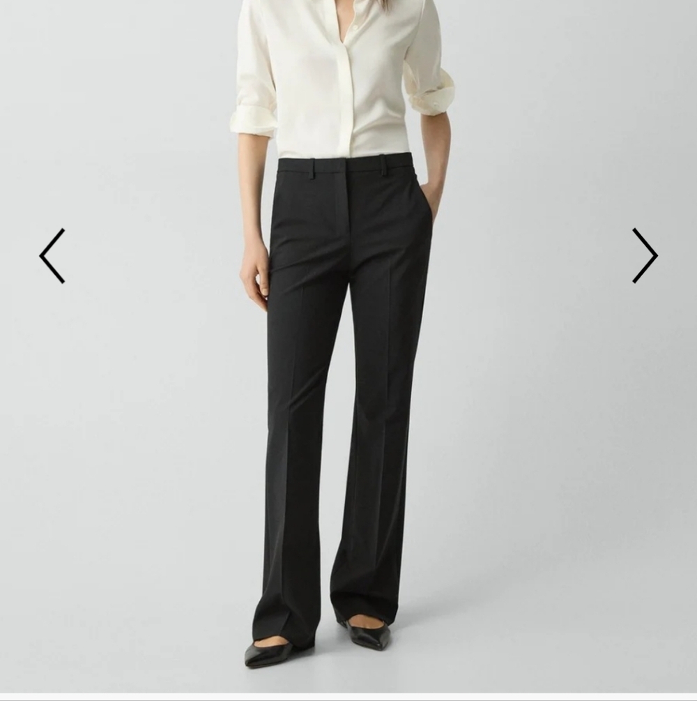 Theory Black Boot-Cut Trousers